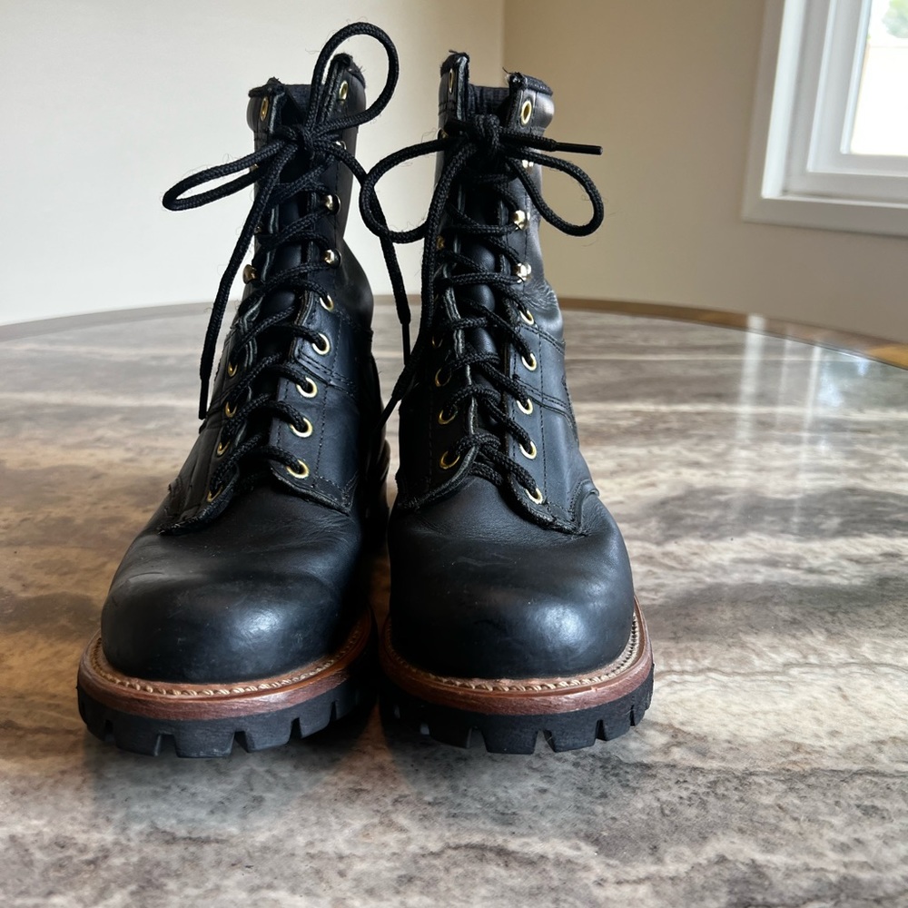 Golden Retriever Women’s Black 7 M Logging Boots EUC